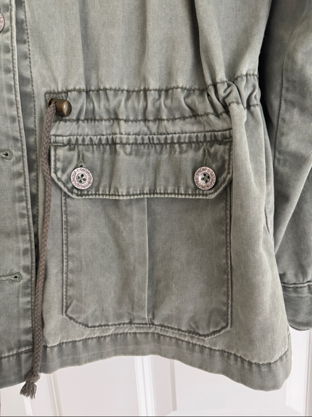 Levi's Sage Green Utility Jacket with Drawstring Waist - Picture 6 of 7